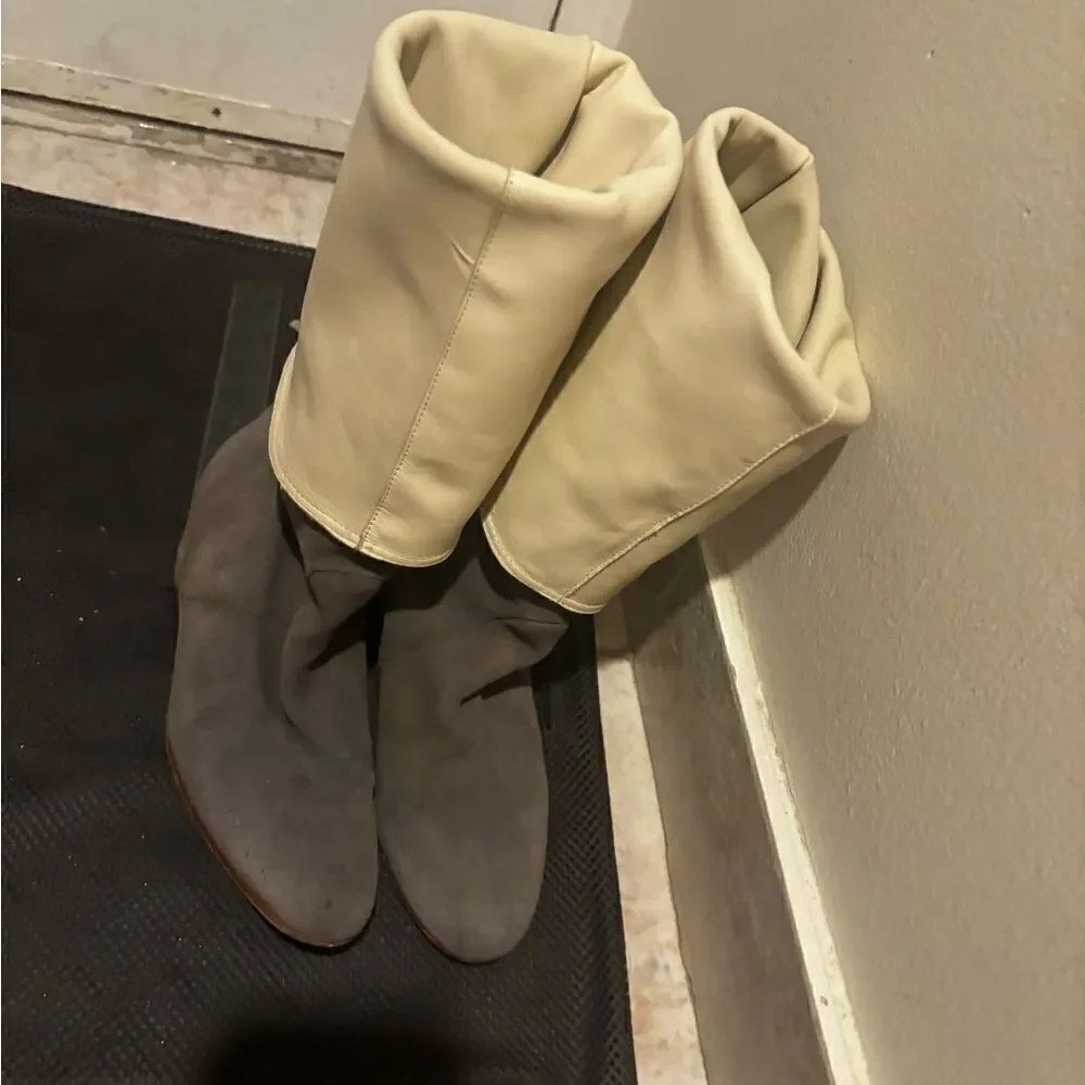 Candela Over The Knee Heel Boots gray wedge boot heels cute shoes